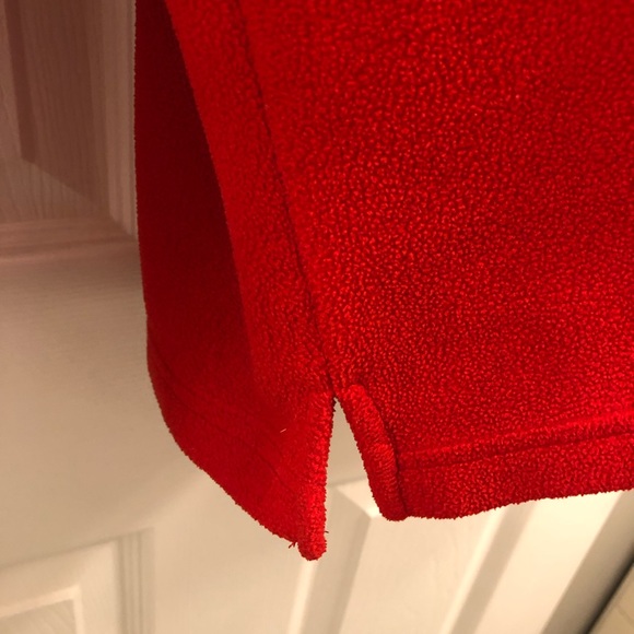 Apple Logo Red Fleece 1/4 zip Pullover-SZ M - Picture 4 of 8